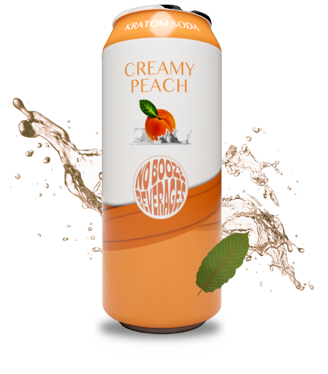 No Booze Beverage Creamy Peach Kratom Soda